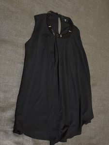 Elegant Black Beaded Neck Top