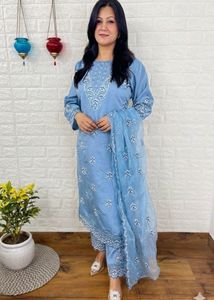 Elegant Blue Kurta Set with Dupatta