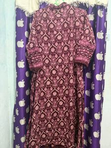 Maroon Floral Print Kurta set