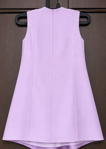 Lilac Satin A-Line Mini Dress