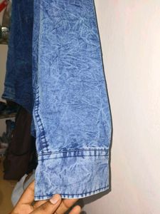 Men's Blue Denim Washed Shirt