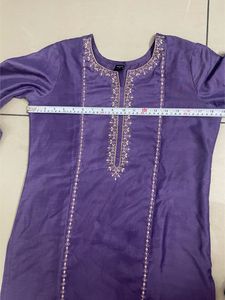 Purple Cotton Kurta Set