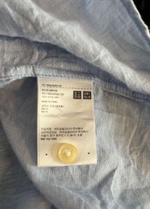 UNIQLO  Short Sleeve Linen Shirt - Blue