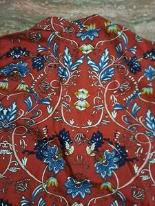 Boho Floral Print Button-Up Shirt