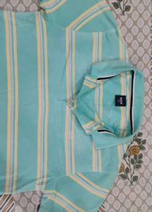 MAX Men’s Mint Green Striped Polo T-Shirt |