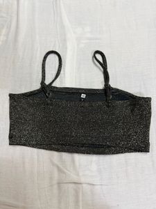 Sparkly Black Crop Top