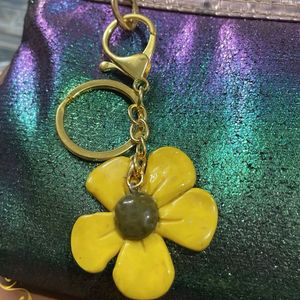 Pocket Sunshine Bag Charm |  Daisy- Handmade