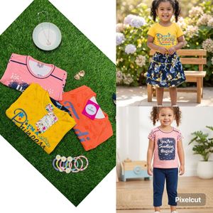 Cute Girls' Tops and Skirt Set