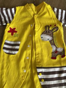 Adorable Yellow Giraffe Baby Romper