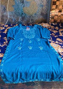 Blue Embroidered Kurta