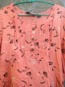 Pink Floral feeding kurtha