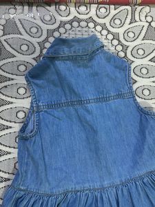 Denim Ruffle Tiered Dress
