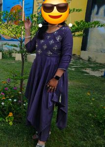 Elegant Purple Kurta Set with Embellishments