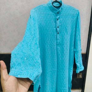 Men's Sky Blue Kurta