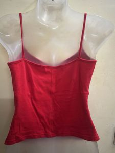 Y2K Red Camisole with Rose Print