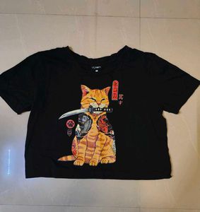 Katana Cat Graphic Anime T-Shirt