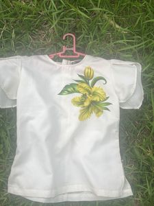 White Floral Print Blouse