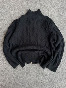 Black Cable Knit Cardigan