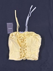 Yellow Halter Corset Top