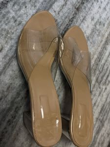 Clear Strap Block Heel Sandals