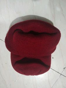 Maroon Knit Beanie cap for boys and girls