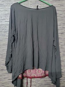 Stylish Floral Top with Grey Shrug