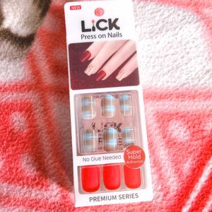 Matte Red &amp; Plaid Press-On Nails