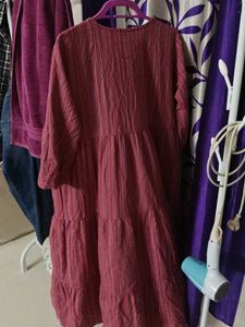 Red Striped Tiered Kurta