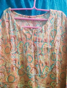 Peach Floral Kurti