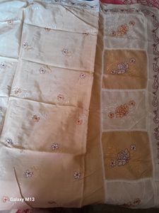 Cream Color Cotton Mix Saree