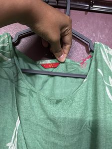 Green Floral Print Kurta