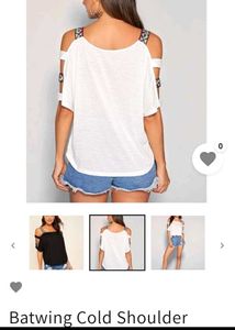 Stylish White Cold Shoulder Top - Like New