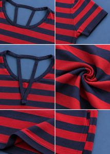 RED AND NAVY STRIPED MINI DRESS