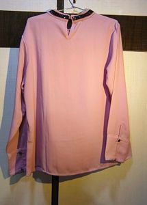 Elegant Pink Top with Embellished Collar