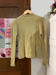 Ribbed Mock Neck Long Sleeve Top