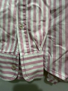 Classic Pink Striped Button-Up Shirt