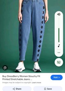 DressBerry Floral Slouchy Fit Jeans