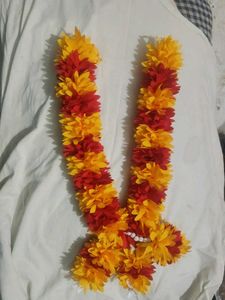 Red & Yellow Flower Garland photo with home decor