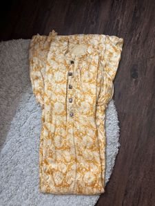Yellow Floral Print Gown