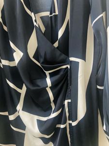Geometric Print Wrap Dress