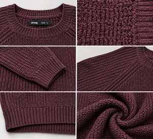 BURGUNDY RIBBED RAGLAN KNIT SWEATER