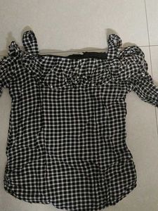 Gingham Off-Shoulder Top