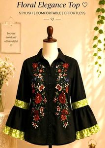 🖤🌹 Midnight Rose Embroidered Tunic 🌹🖤
