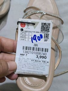 Zara Rhinestone Beige heels Size 40