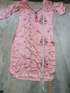 Punjabi Pink Embroidered Kurta Patiala salwar Set
