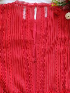 Chic Red Lace Detail Dress