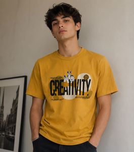 Yellow "Creativity" Graphic T-Shirt