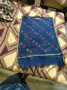 Blue Embroidered Dupatta