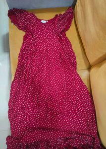 Chic Red Printed Maxi Maternity Dress