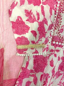 Pink Floral Kurta Set